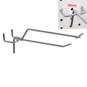 Крючок на перфорацию. Одинарный под ценникодержатель. Цвет: Цинк